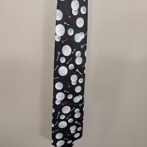 Fun Golf Tie for a fan of golf-with balls and tees